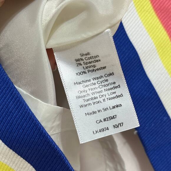 Talbots Women's Multicolor Striped  Mini Pencil  Lined Zipper Skirt 14 Petite - Picture 4 of 6